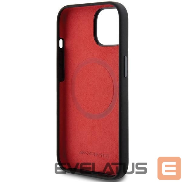 Nugarėlės dėklai Mercedes-Benz AMG Silicone Large Rhombuses Pattern MagSafe Case for iPhone 15 Plus / 14 Plus - Black