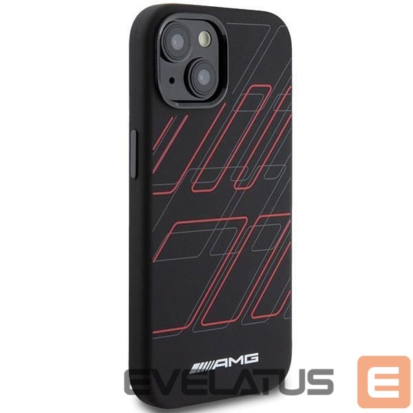 Nugarėlės dėklai Mercedes-Benz AMG Silicone Large Rhombuses Pattern MagSafe Case for iPhone 15 Plus / 14 Plus - Black