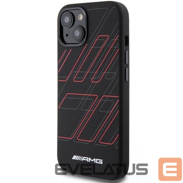 Nugarėlės dėklai Mercedes-Benz AMG Silicone Large Rhombuses Pattern MagSafe Case for iPhone 15 Plus / 14 Plus - Black