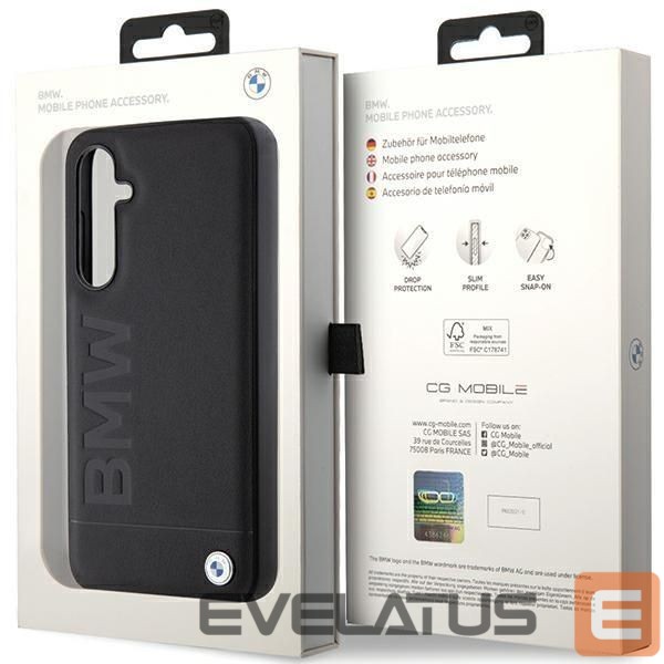 Nugarėlės dėklai BMW BMW BMHCS23FESLLBK S23 FE S711 black/black Leather Hot Stamp