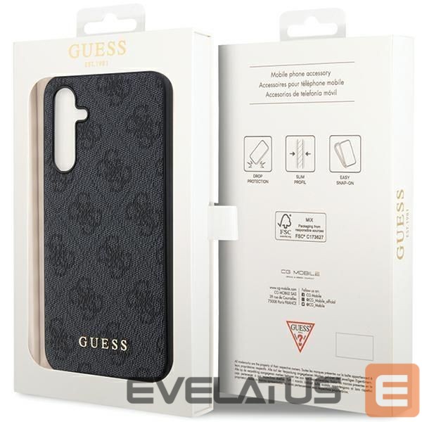 Nugarėlės dėklai Guess Guess GUHCS23FEG4GFGR S23 FE S711 gray/gray hardcase 4G Metal Gold Logo