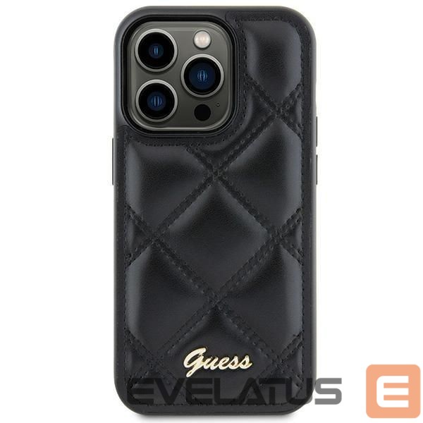 Nugarėlės dėklai Guess Guess GUHCS23FEPSQSQSK S23 FE S711 black/black hardcase Quilted Metal Logo