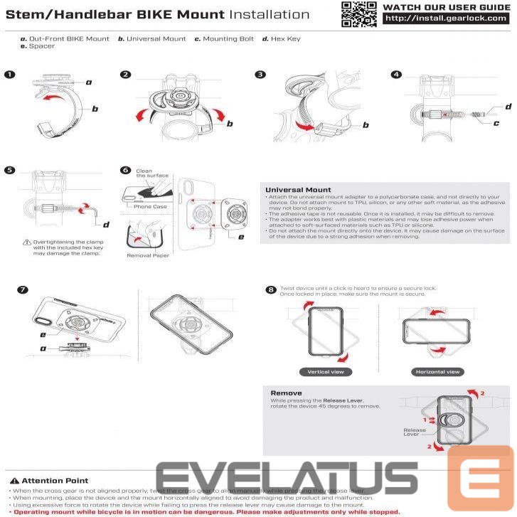 Automatinis laikiklis Spigen Spigen Gearlock MS100 Bike Handlebar Mount - Black