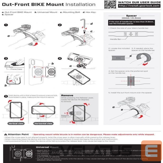 Automatinis laikiklis Spigen Spigen Gearlock MF100 Bike Stem Mount - Black