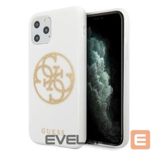 Nugarėlės dėklai Guess  Guess GUHCN65TPUWHGLG iPhone 11 Pro Max white/white hard case Glitter 4G Circle Logo