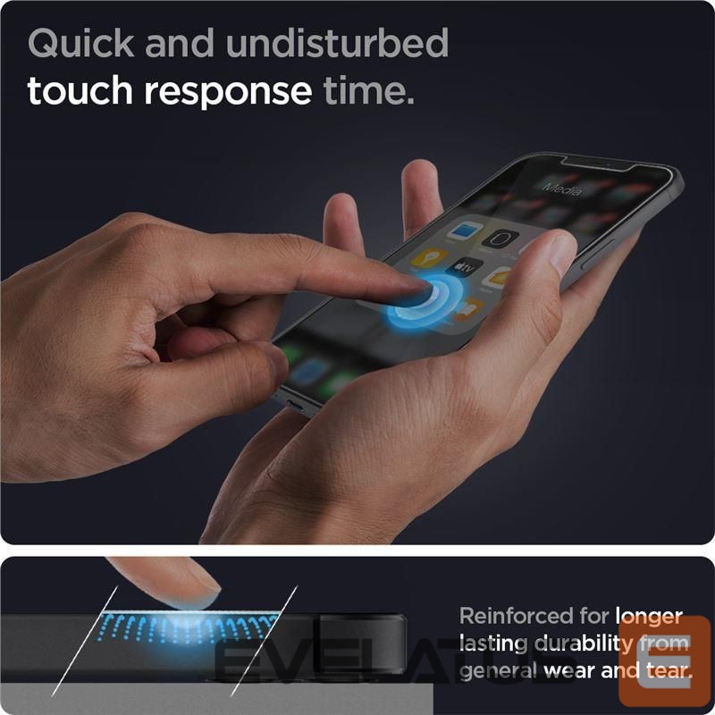 Apsauginiai stiklai Spigen Spigen Glas.tR EZ Fit Tempered Glass for iPhone 12 / iPhone 12 Pro - 2 pcs.