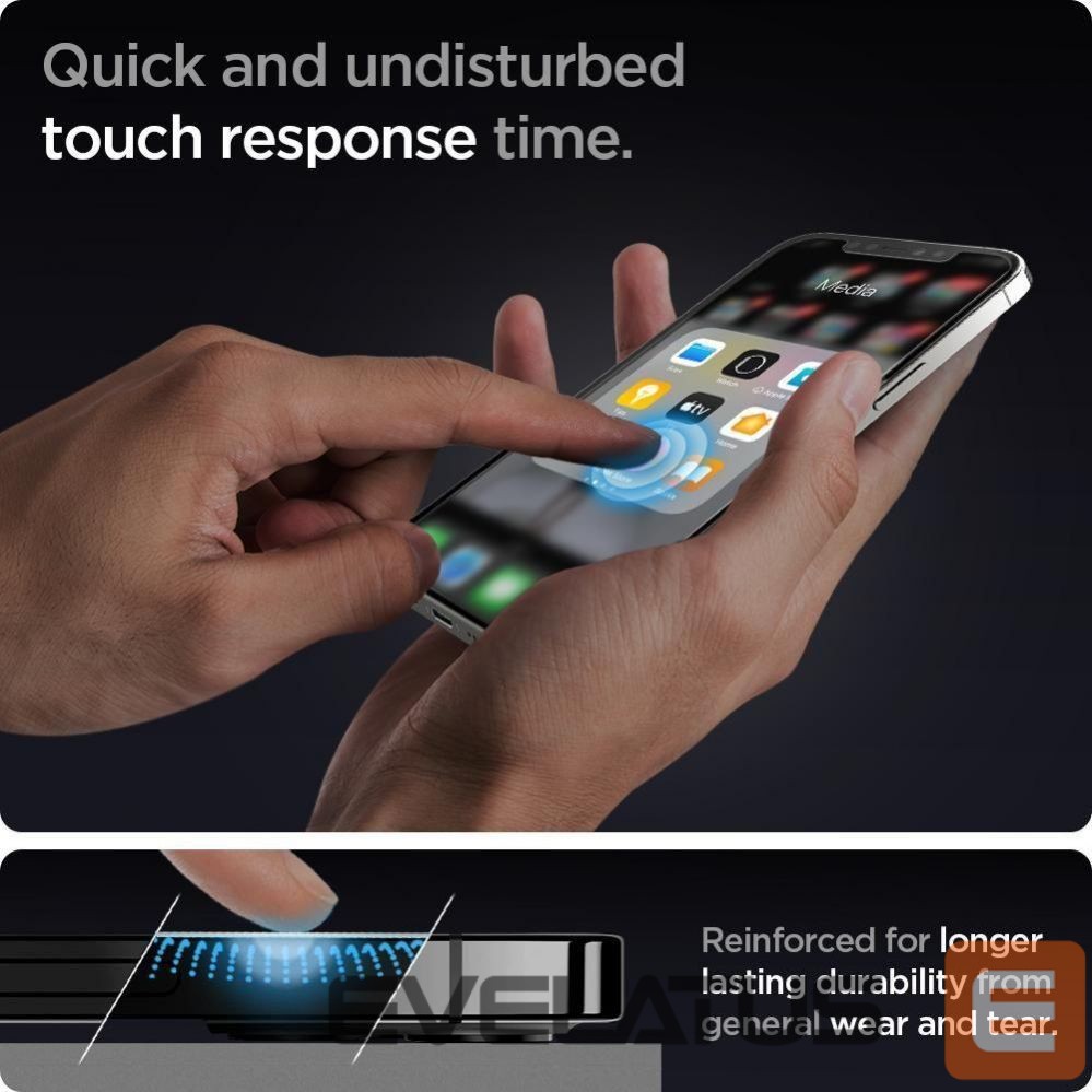 Apsauginiai stiklai Spigen Spigen Glas.tR EZ Fit Tempered Glass for iPhone 12 / iPhone 12 Pro - 2 pcs.