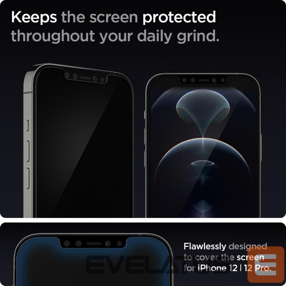 Apsauginiai stiklai Spigen Spigen Glas.tR EZ Fit Tempered Glass for iPhone 12 / iPhone 12 Pro - 2 pcs.