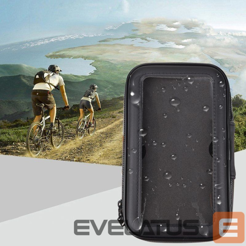 Nugarėlės dėklai Hurtel - Bike Phone waterproof Mount, Universal Case Bicycle & Motorcycle Phone Holder Mount Size XL (max phone size: 165 mm x 80 mm) black (without handlebar mounting)