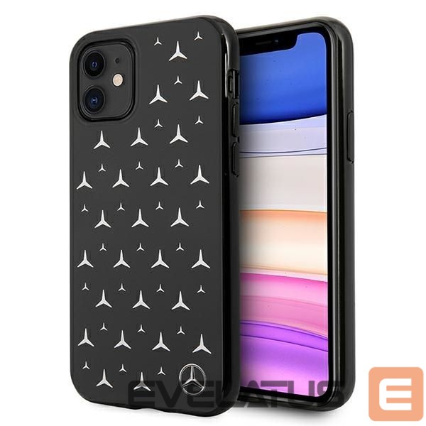 Nugarėlės dėklai Mercedes-Benz Mercedes Silver Stars Pattern Case for iPhone 11 / Xr - Black