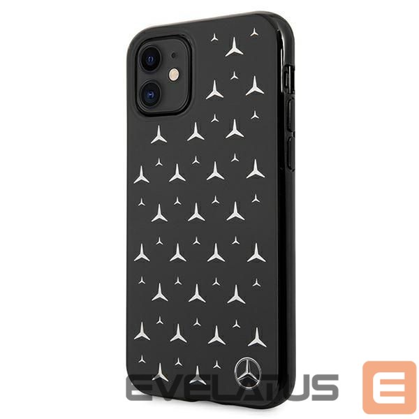 Nugarėlės dėklai Mercedes-Benz Mercedes Silver Stars Pattern Case for iPhone 11 / Xr - Black