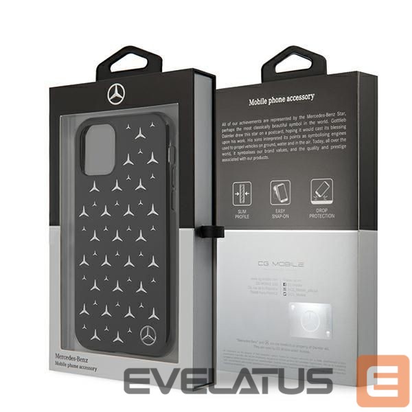 Nugarėlės dėklai Mercedes-Benz Mercedes Silver Stars Pattern Case for iPhone 11 / Xr - Black