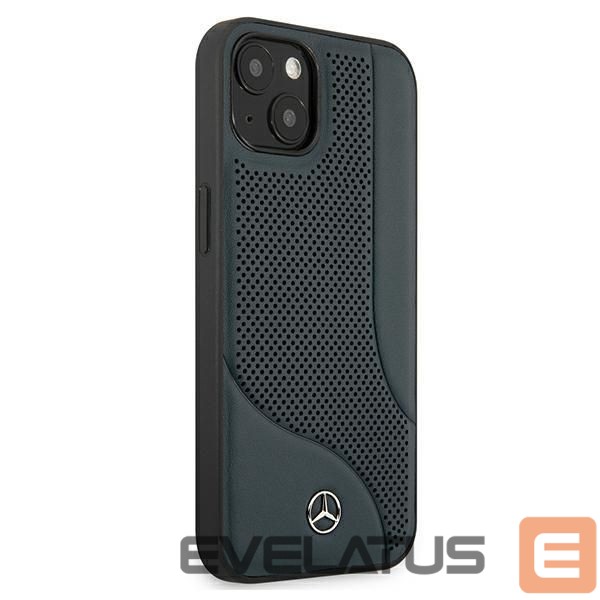 Nugarėlės dėklai Mercedes-Benz Mercedes Leather Perforated Area Case for iPhone 13 mini - Navy Blue