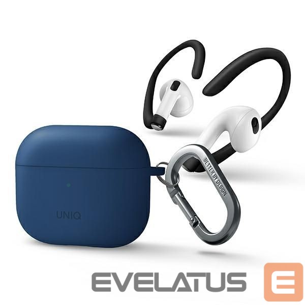 Nugarėlės dėklai UNIQ Uniq Nexo case for AirPods 3 + Ear Hooks Silicone - blue