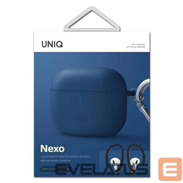 Nugarėlės dėklai UNIQ Uniq Nexo case for AirPods 3 + Ear Hooks Silicone - blue