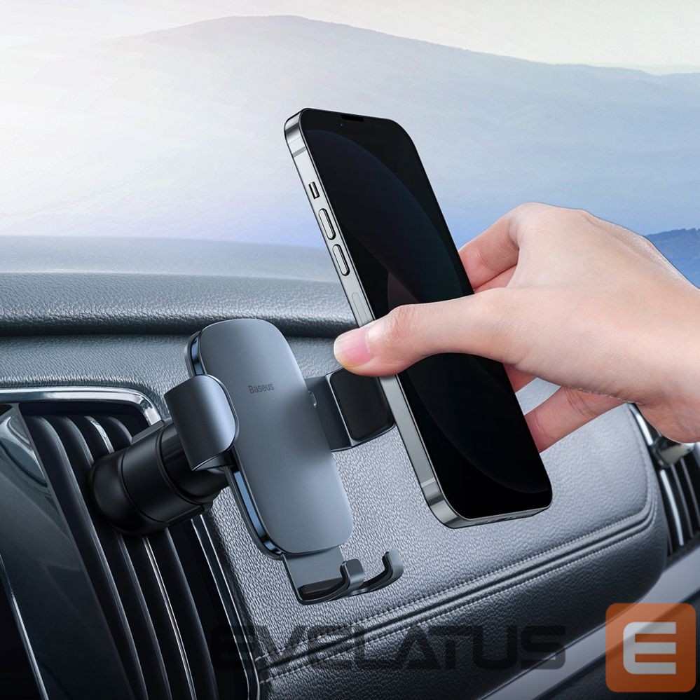 Automatinis laikiklis Baseus Baseus Metal Age II gravitational car phone holder for ventilation grille dark gray (SUJS000013)