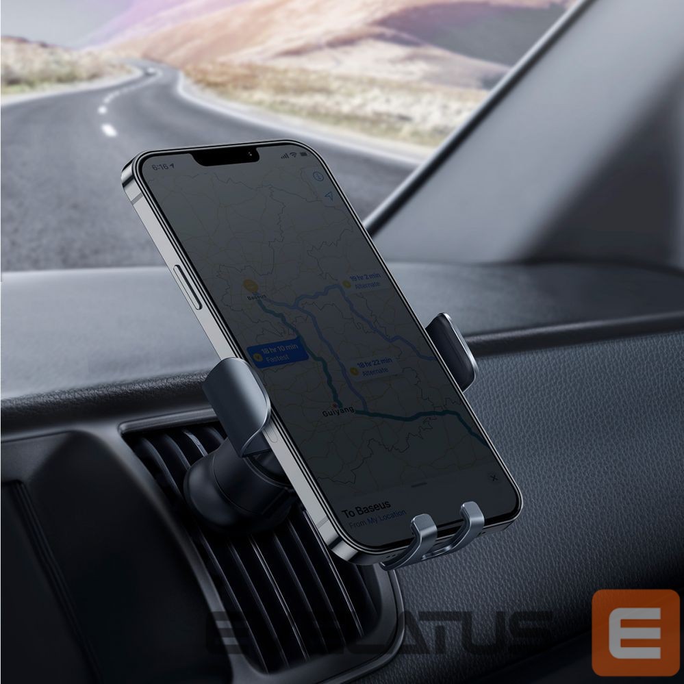 Automatinis laikiklis Baseus Baseus Metal Age II gravitational car phone holder for ventilation grille dark gray (SUJS000013)
