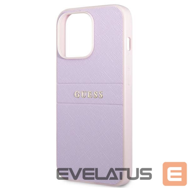 Nugarėlės dėklai Guess Guess GUHCP13LPSASBPU iPhone 13 Pro / 13 6.1" purple/purple Saffiano Hot Stamp & Metal Logo