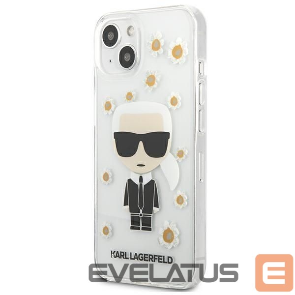 Nugarėlės dėklai Karl Lagerfeld Karl Lagerfeld KLHCP13SHFLT iPhone 13 mini 5,4" przezroczysty/transparent Flower Ikonik Karl