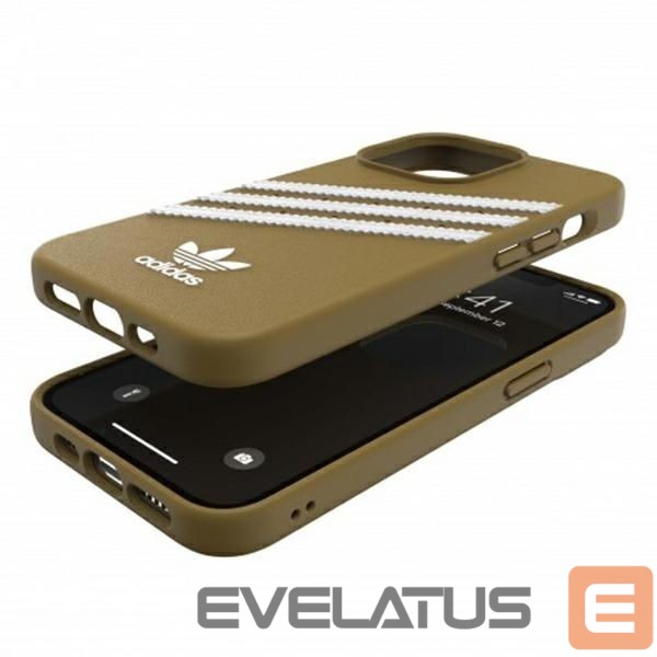 Nugarėlės dėklai Adidas Adidas OR Moulded PU iPhone 13 Pro / 13 6,1" beżowo-złoty/beige-gold 47806