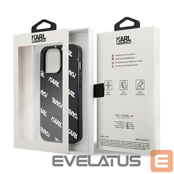 Nugarėlės dėklai Karl Lagerfeld Karl Lagerfeld Allover Case for iPhone 13 Pro / iPhone 13 - Black