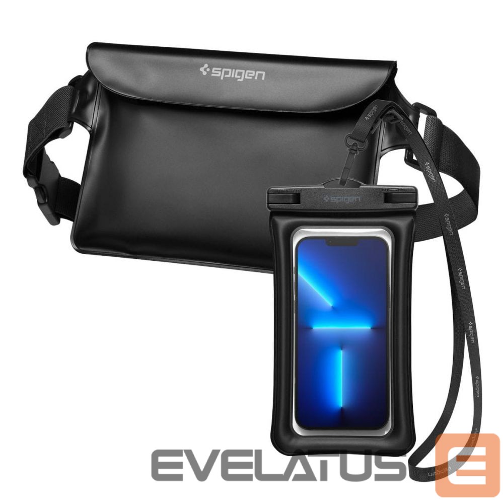 Universalus sporto dėklas Spigen Spigen Aqua Shield A621 Waterproof Hip Bag + Floating Case - Black