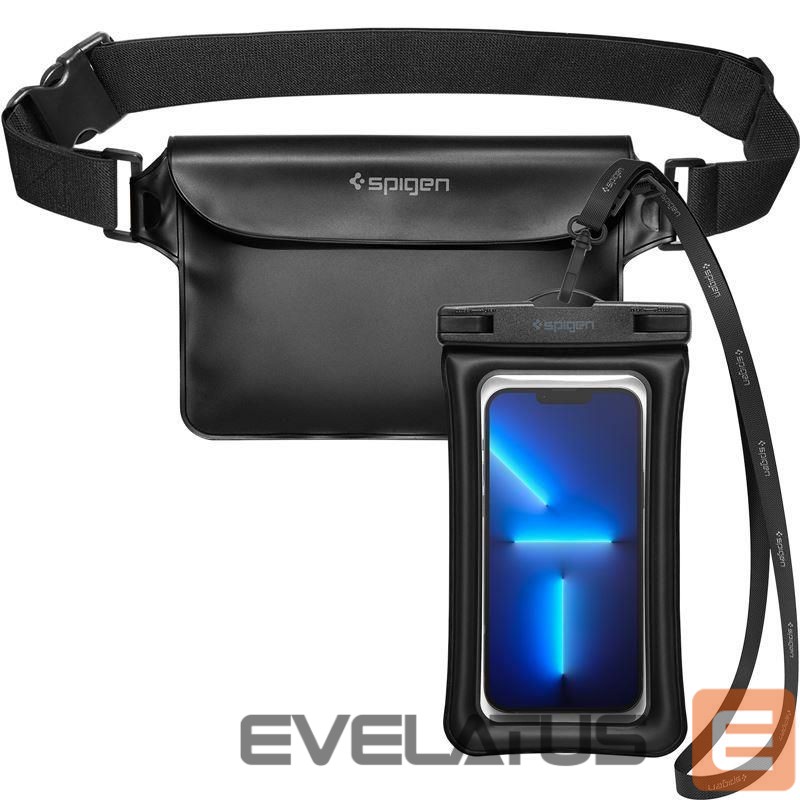 Universalus sporto dėklas Spigen Spigen Aqua Shield A621 Waterproof Hip Bag + Floating Case - Black