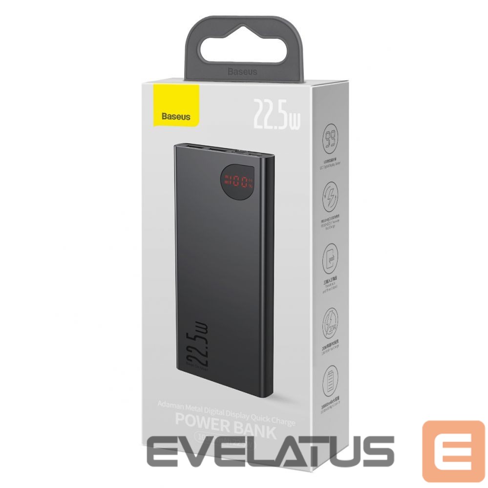 Išorinė baterija Baseus Baseus Adaman Metal power bank with fast charging 10000mAh 22.5W (Overseas Edition 2021) black