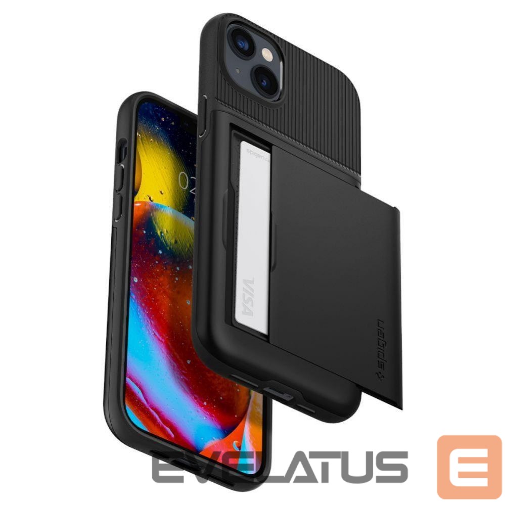 Nugarėlės dėklai Spigen Spigen Slim Armor CS Case for iPhone 14 Plus - Black