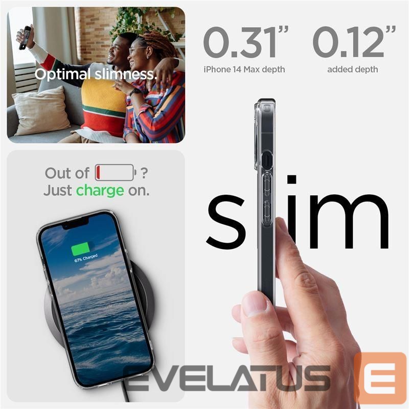 Nugarėlės dėklai Spigen Transparent || Gray