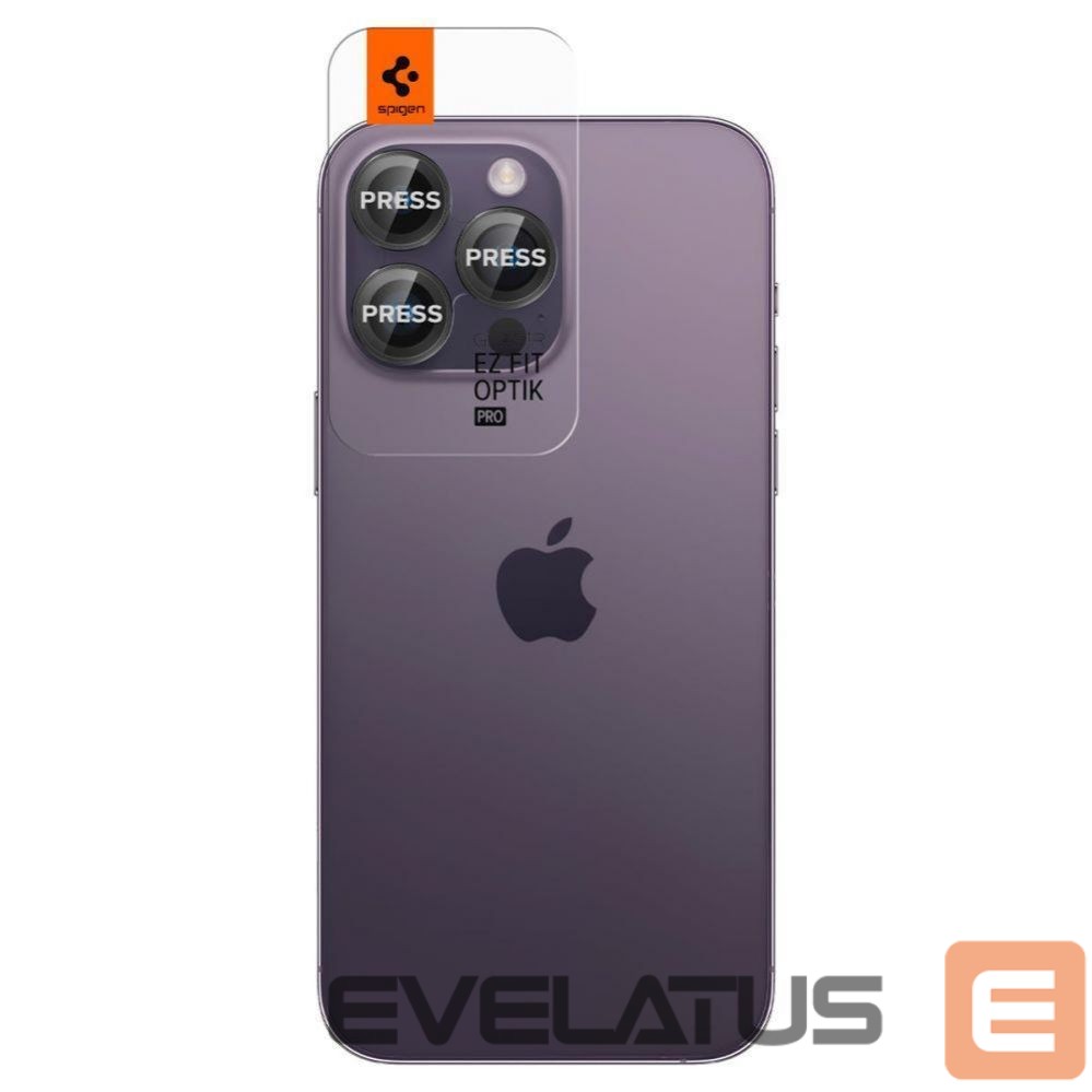 Apsauginiai stiklai Spigen Spigen Glas.tR EZ Fit Optik Camera Protector for iPhone 14 Pro / Pro Max / 15 Pro / Pro Max / 16 Pro / Pro Max 17 Pro / 17 Pro Max - Black 2 pcs.