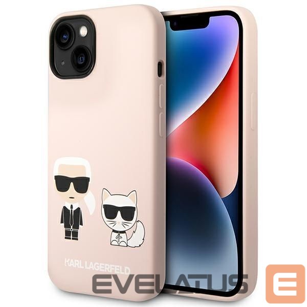 Nugarėlės dėklai Karl Lagerfeld Karl Lagerfeld KLHMP14MSSKCI iPhone 14 Plus 6.7 "hardcase light pink / light pink Silicone Karl & Choupette Magsafe