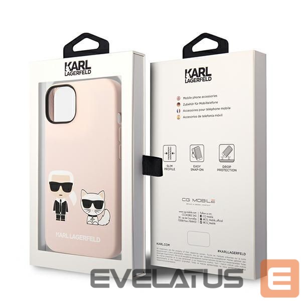 Nugarėlės dėklai Karl Lagerfeld Karl Lagerfeld KLHMP14MSSKCI iPhone 14 Plus 6.7 "hardcase light pink / light pink Silicone Karl & Choupette Magsafe