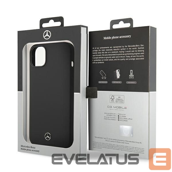 Nugarėlės dėklai Mercedes-Benz Mercedes Silicone Line case for iPhone 14 Plus - black