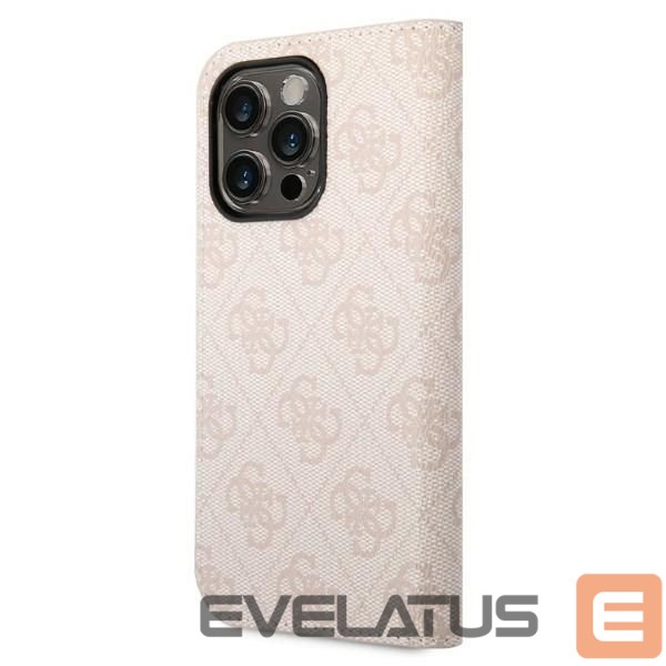 Nugarėlės dėklai Guess Guess GUBKP14XHG4SHP iPhone 14 Pro Max 6.7 "pink / pink book 4G Vintage Gold Logo