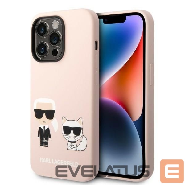 Nugarėlės dėklai Karl Lagerfeld Karl Lagerfeld KLHMP14LSSKCI iPhone 14 Pro 6.1 "hardcase light pink / light pink Silicone Karl & Choupette Magsafe
