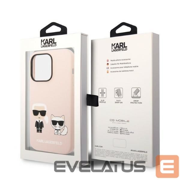 Nugarėlės dėklai Karl Lagerfeld Karl Lagerfeld KLHMP14LSSKCI iPhone 14 Pro 6.1 "hardcase light pink / light pink Silicone Karl & Choupette Magsafe