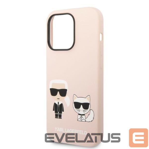 Nugarėlės dėklai Karl Lagerfeld Karl Lagerfeld KLHMP14LSSKCI iPhone 14 Pro 6.1 "hardcase light pink / light pink Silicone Karl & Choupette Magsafe