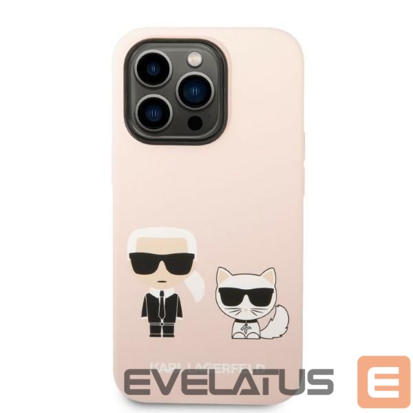 Nugarėlės dėklai Karl Lagerfeld Karl Lagerfeld KLHMP14LSSKCI iPhone 14 Pro 6.1 "hardcase light pink / light pink Silicone Karl & Choupette Magsafe