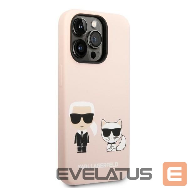 Nugarėlės dėklai Karl Lagerfeld Karl Lagerfeld KLHMP14LSSKCI iPhone 14 Pro 6.1 "hardcase light pink / light pink Silicone Karl & Choupette Magsafe