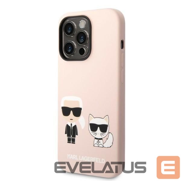 Nugarėlės dėklai Karl Lagerfeld Karl Lagerfeld KLHMP14LSSKCI iPhone 14 Pro 6.1 "hardcase light pink / light pink Silicone Karl & Choupette Magsafe