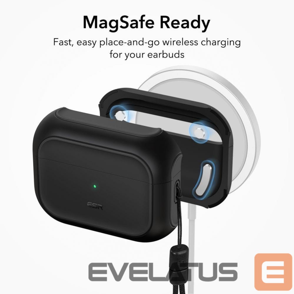 Nugarėlės dėklai ESR ESR Orbit Halolock with MagSafe for Apple AirPods Pro 1 / 2 - black