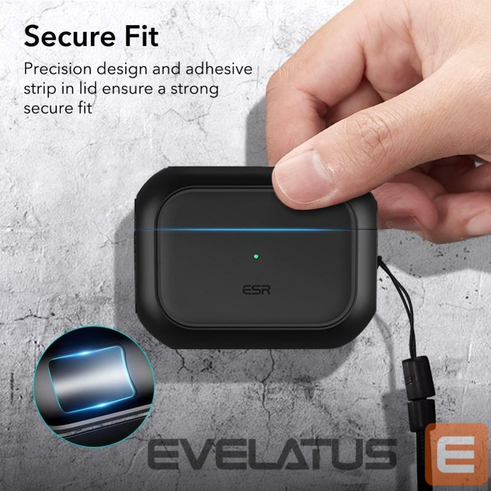 Nugarėlės dėklai ESR ESR Orbit Halolock with MagSafe for Apple AirPods Pro 1 / 2 - black