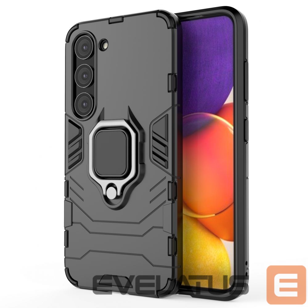 Nugarėlės dėklai Hurtel - Ring Armor case for Samsung Galaxy S23 armored cover magnetic holder ring black