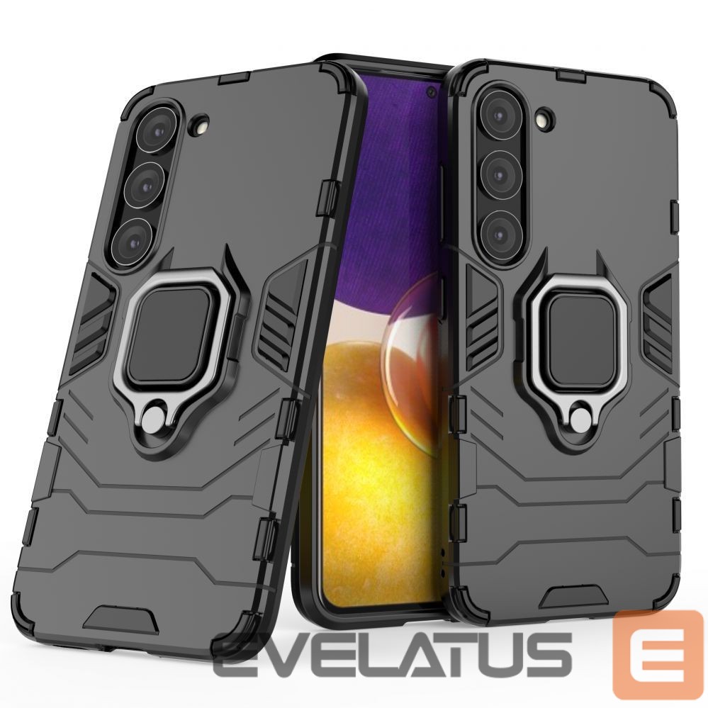 Nugarėlės dėklai Hurtel - Ring Armor case for Samsung Galaxy S23 armored cover magnetic holder ring black