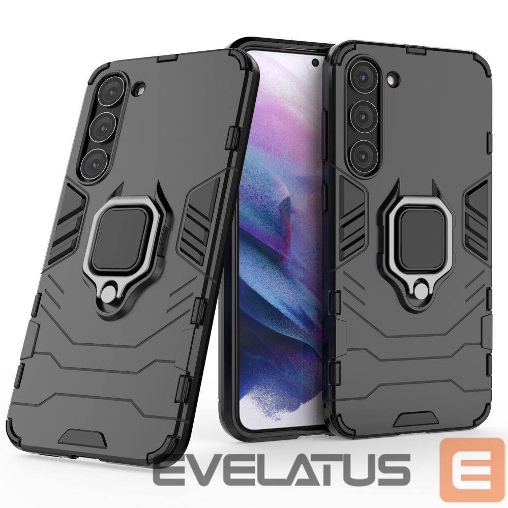 Nugarėlės dėklai Hurtel Ring Armor case for Samsung Galaxy S23+ armored cover magnetic holder ring black