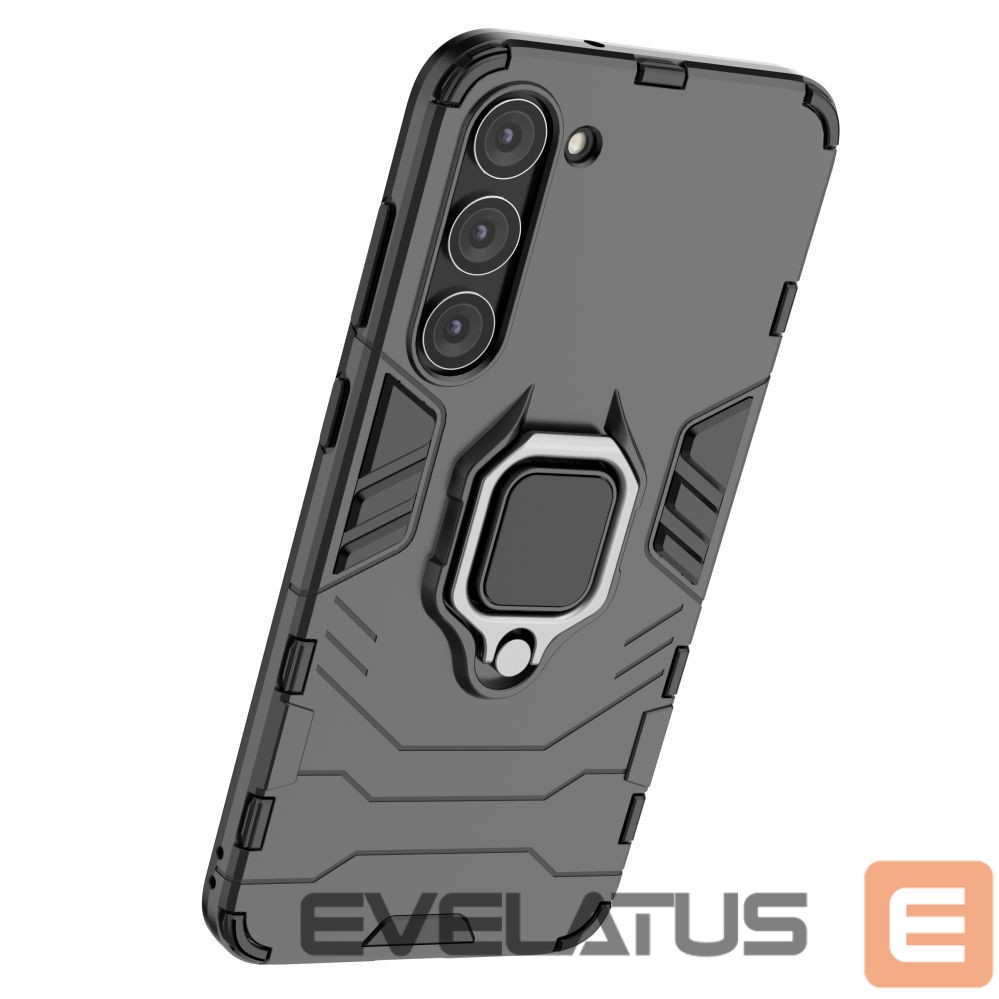 Nugarėlės dėklai Hurtel Ring Armor case for Samsung Galaxy S23+ armored cover magnetic holder ring black
