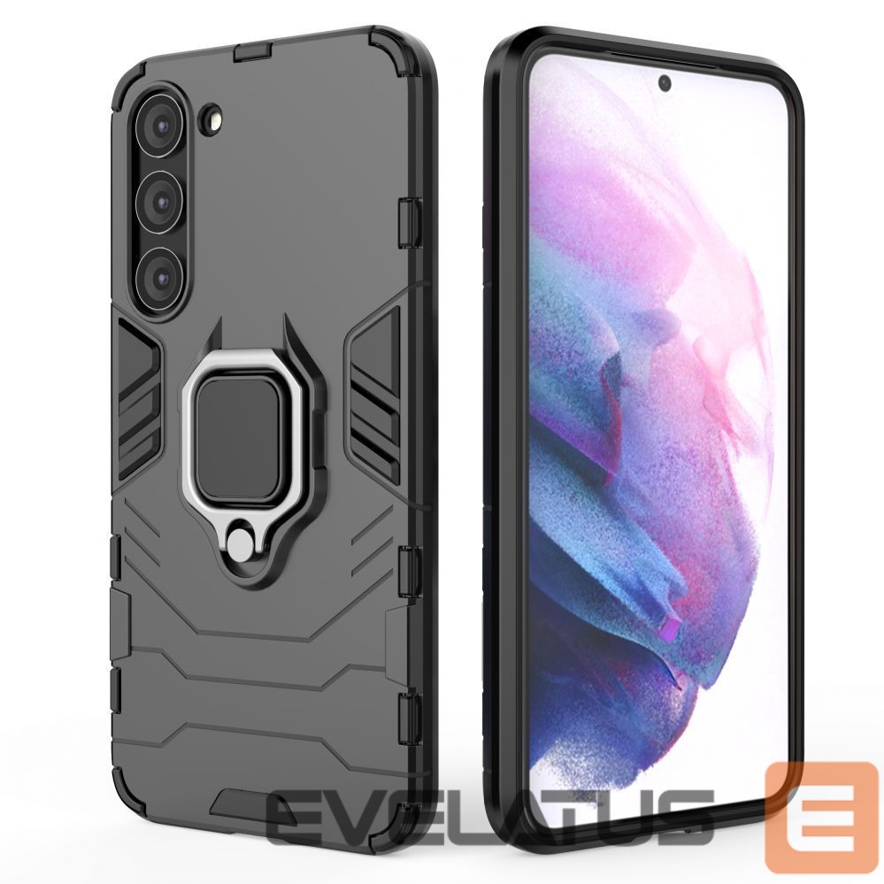 Nugarėlės dėklai Hurtel Ring Armor case for Samsung Galaxy S23+ armored cover magnetic holder ring black