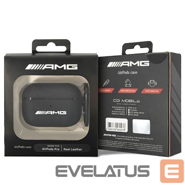 Nugarėlės dėklai Mercedes-Benz AMG Leather Big Logo case for AirPods Pro - black