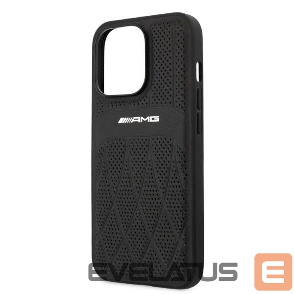 Nugarėlės dėklai Mercedes-Benz AMG AMHCP13LOSDBK iPhone 13 Pro / 13 6.1" black/black hardcase Leather Curved Lines